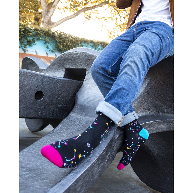 socks n socks-Men 5 pk Colorful Cotton Novelty Science Space