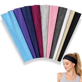 Styla Hair Headbands for Women Stretch Fashion Head Bands 10 Pack Non-Slip Head Wraps Great for Spa, Sports, Yoga, Pilates, Running, Gym Headband, Workouts (Variety)
