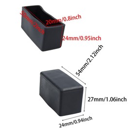 Runseaway 12PCS 0.8”X2” Rectangle Chair Leg Caps, Flexible PVC Furniture Foot Protectors, Non-Slip Table Feet Covers, Elastic Floor Protection for Chairs, Stools, Tables, Black
