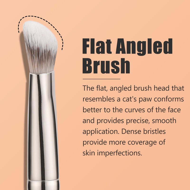 TEOYALL Under-Eye Concealer Brush, Small Flat Angled Synthetic Bristles Flawless
