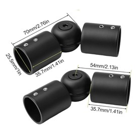 ZIXIANGKEJI 2pcs Window Corner Curtain Rod Connector Set 1 Inch Stainless Steel Bay Window Curtain Rods Connector Adjustable Corner Curtain Rod Connector for Windows(X7-2)