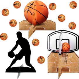 24 Pieces Basketball Centerpieces Basketball Table Decorating Slam Party Supplies Basketball Player Silhouette Basketball Cutouts Basketball Party Decorations for Birthday Baby Shower