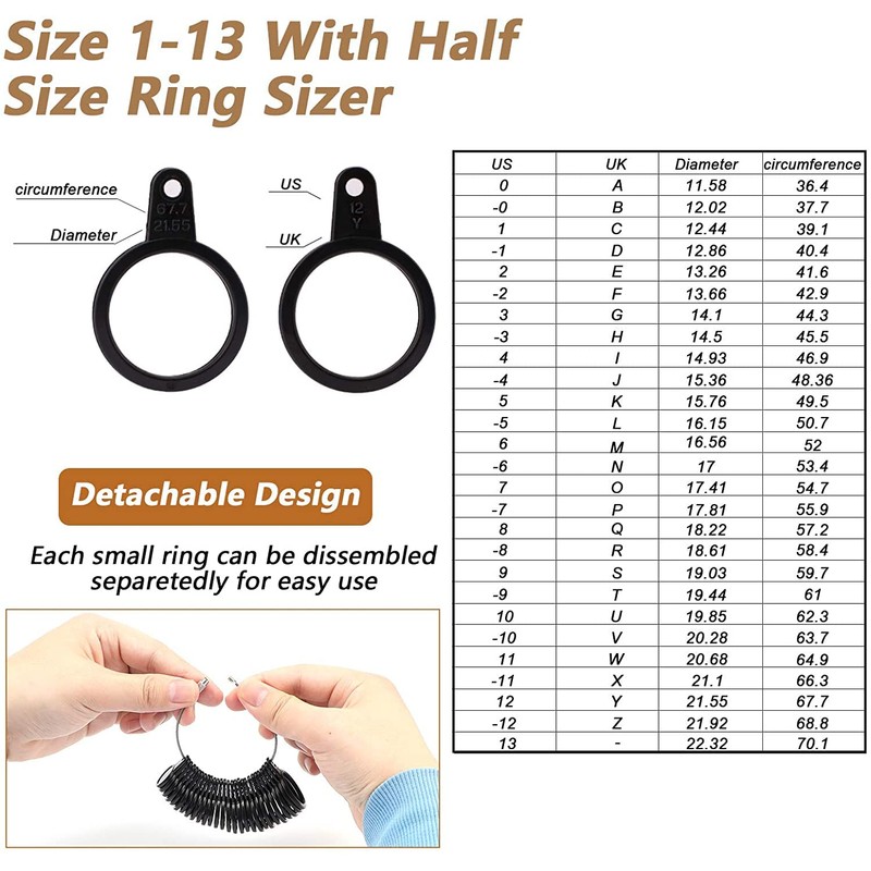 LUTER 11-Piece Jewellery Ring Sizer Tools Set, Ring Mandrel, Ring