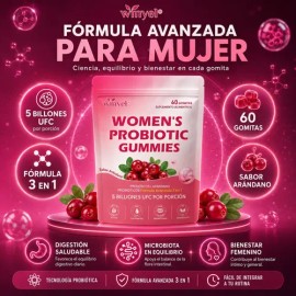 60 Gomitas Arándano Probiótico Apoyo Digestivo Femenino