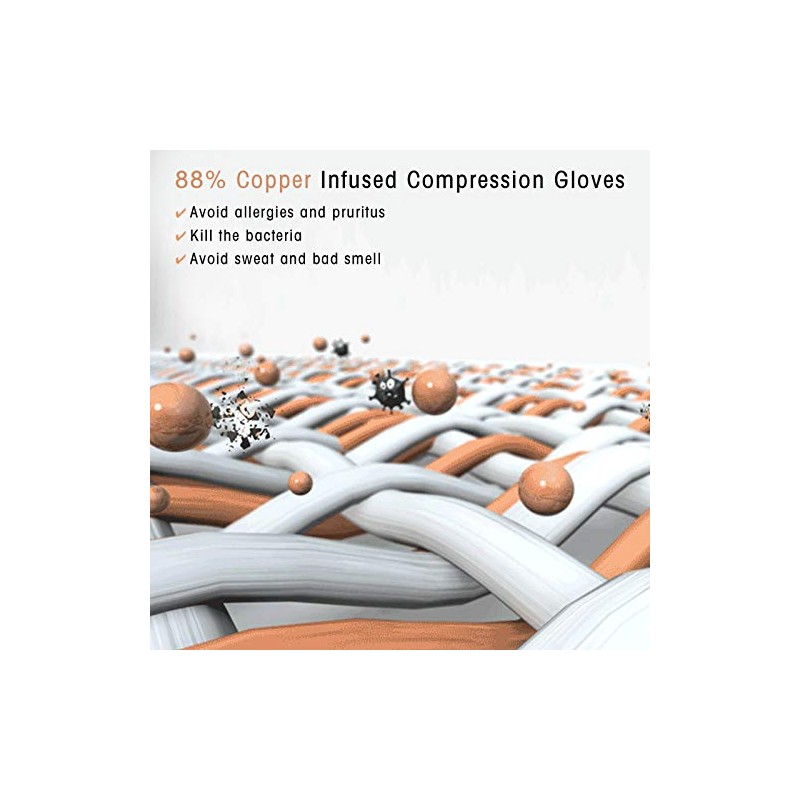 Copper Arthritis Gloves for Women Men, Fingerless Breathable & Moisture