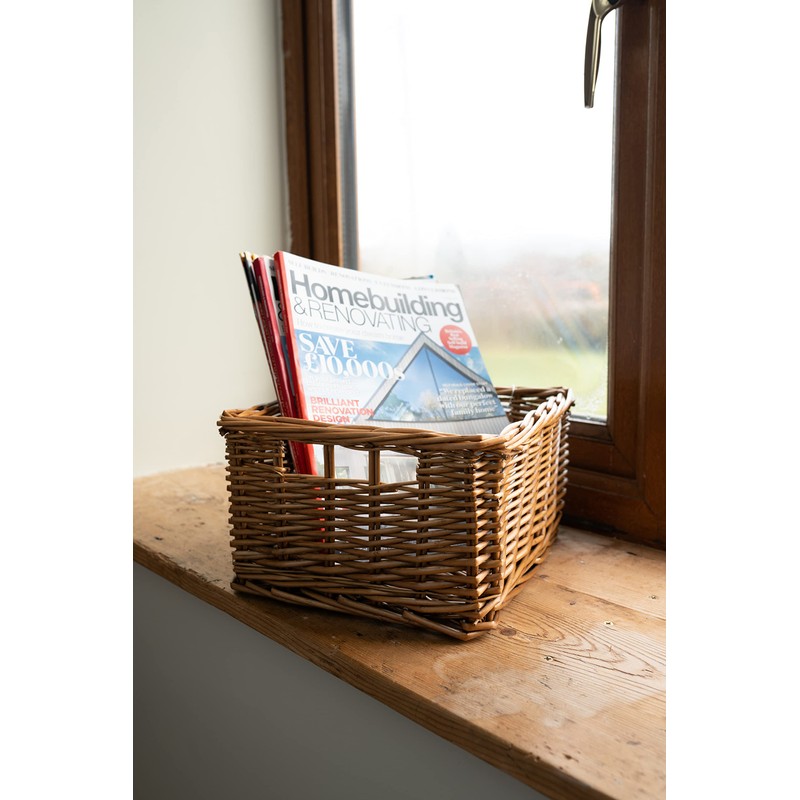 Arthur Cameron Rectangular Wicker Storage Basket 29x25x15cm (Distilled Brown)