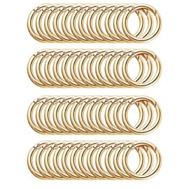 Pack of 50 Round Carabiner Keyrings, 23.5 mm Key Ring, Spring O Rings, Split Ring, Press Stud Clip for Key Ring, Bag, Purse, Accessories, Snap Hook (50, Light Gold)