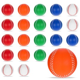 Molain 20 Pack Foam Baseballs, Soft Foam Balls for Practice Training, Unmarked Autographs Baseballs for Batting, Fielding, Hitting, Pitching (Multicolor)