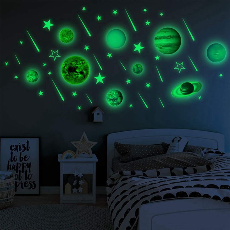 10 Planets Solar System Wall Sticker Luminous Set for Wall