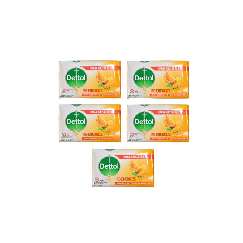 Dettol Antibacterial Soap Bar | Pack of 5, 100 g