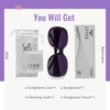 LVIOE Polarized Oversized Sunglasses for Women, Rhinestone Ladies Sunglasses with