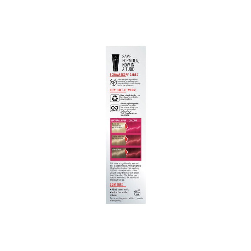 Schwarzkopf Live Colour Ultra Brights Raspberry Rebel 75ml