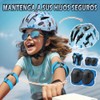Juego de Casco de Bicicleta para Niños, Rodilleras, Coderas, Muñequeras,
