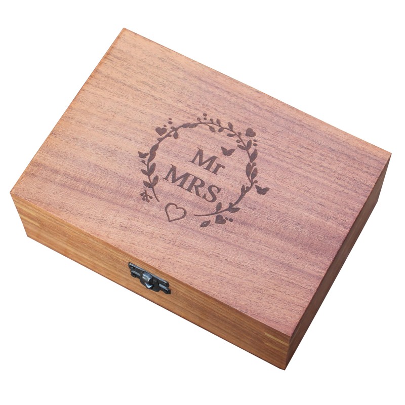 Wooden Memory Box for Couple (Medium, Design 1)