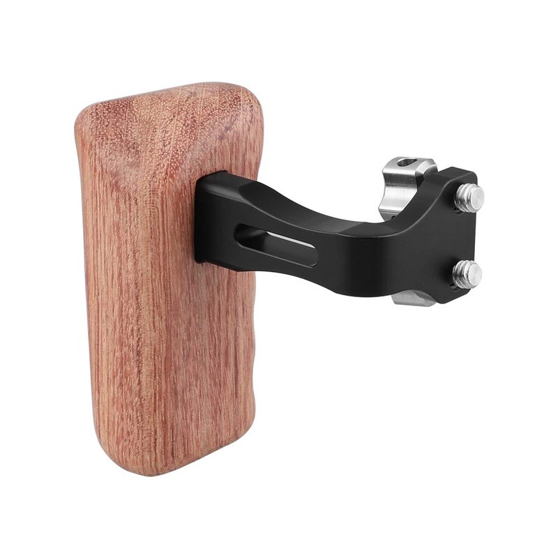 CAMVATE Wooden Handle with 1/4"-20 Thumb Screw for DSLR Camera