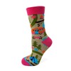 Fabdaz Happy Camper Camping Themed Women's Novelty Crew Socks -