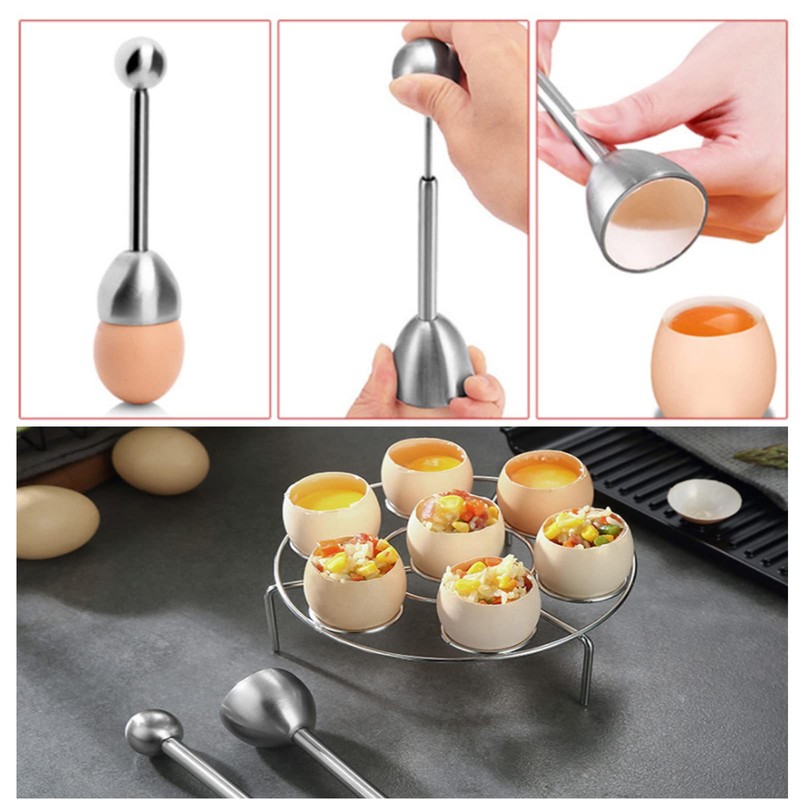 1 x Egg Topper, 2 x Egg Cups, Egg Opener,
