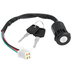 4 Wires with Contact Key and 2 Keys DC 12V 1.5A Max Ignition Replacement Compatible with Chinese Appliances 50cc-250cc Taotao Sunl Motorcycle ATV Dirt Bike Scooter