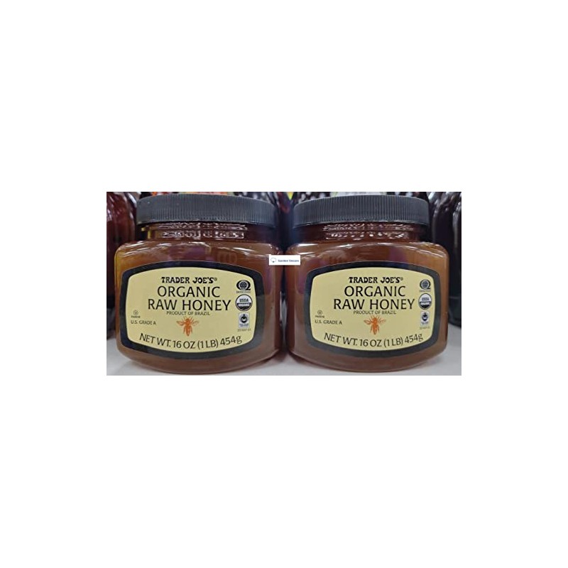 Trader Joe's Organic Raw Grade A Honey 16oz 454g (Two