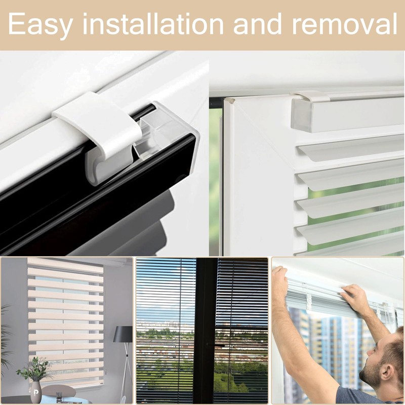 Pack of 8 clamp supports for blinds, universal plastic clamp