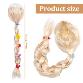 OVBOVA Princess Cosplay Wig for Women/Girls, Wig Women's Wig Carnival Long Braid Braided Blonde Blonde Rapunzel Braids Braided Hair Long Replacement Synthetic Wigs for Costume