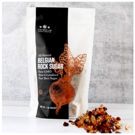 The Spice Lab Belgian Rock Sugar – 2 Pounds - Natural REAL German Beet Sugar - Brown Rock Sugar - Teavana Style Tea Sugar - Perfect Sugar Cube or Amber Sugar Replacement - Natural Rock Sugar for Tea