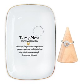 Mother Of The Bride Gifts From Bride, To My Mother on My Wedding Day Present from Daughter, Mother Wedding Gift from Bride, Thank You Gift for Mom, Ceramic Ring Dish, Jewelry Dish, Ring Holder Tower