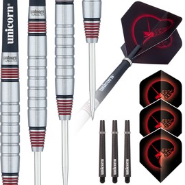Unicorn Unisex Core Plus|Style 2|Steel Tip Darts, Silver / Black, 22 G EU