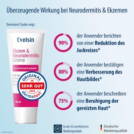 - Evolsin Eczema & Neurodermitis Cream/Ointment Relieves Itching & Soothes The Skin Aids With Irritated, Dry, Itchy, Irritated Skin
