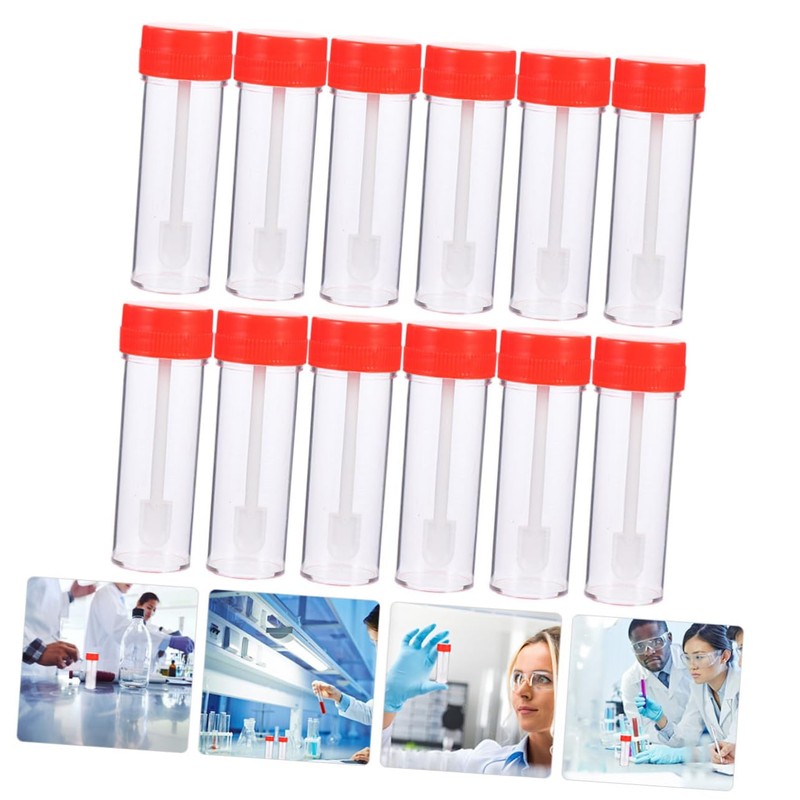 Hohopeti 12pcs Stool Sample with Leakproof Spiral Caps Medical Containers