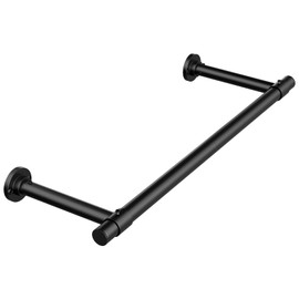 Mogaath Hanging Planters for Indoor Plants, 32 Inch Heavy Duty Plant Hanger Indoor, 1 Inch Diameter Metal Rod, Hanging Plant Holder for Window Wall, Matte Black, Round Flange Base, Pot Not Included