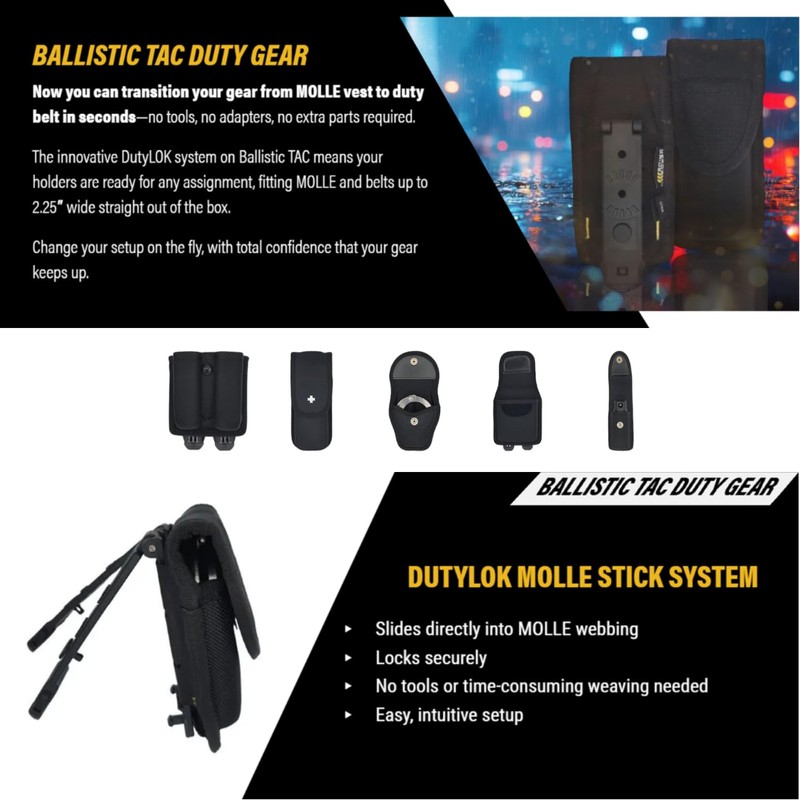 Hero’s Pride Ballistic Tac MOLLE Expandable Baton Holder – Open