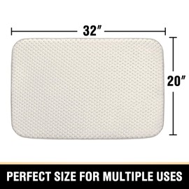 H.VERSAILTEX Ivory Bath Mat 32x20 Bathroom Rugs Non Slip Washable Bath Mats for Bathroom, Tub, Sink and Shower, Absorbent Bathroom Carpet Mat Quick Dry, Soft Shower Rugs for Bathroom Floor