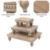 SwallowLiving Wooden Riser for display, Natural, Set of 3