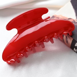 Hair Claw for Women 4 inch Waterproof Hair Clip for Medium Long Hair,Non-slip Stylish Claw for Updos,Daily Use,Elegant Bow Hair Claw Clip, Large Size, Marble Blue (red)