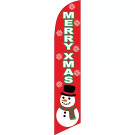 NeoPlex Merry Xmas 2 1/2 ft X 11 1/2 ft Windless Swooper Flag