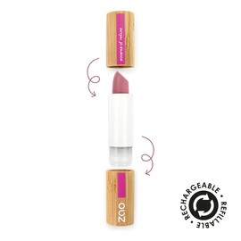 Zao Matte Lipstick 462 Old Pink Altrosa Rosa Red Lip Stick, In a Refillable Bamboo Container Certified Bio/Ecocert/Cosmebio/Natural Cosmetics)