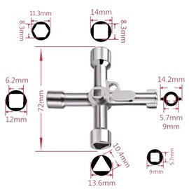 Tomario Meter Box Key Gas Key Meter Key Utilities Key for Electric Cupboard Cabinet Opening Key Zinc Alloy (4 in 1)