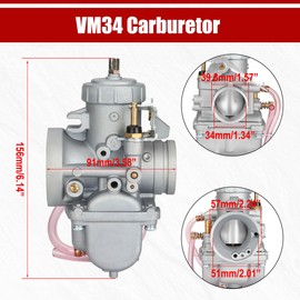 VM34 Carburetor Kit Replacement for 420cc 301cc GX390 GX340 GX270 Engine 11Hp 13Hp Mini Bike Go Kart Red
