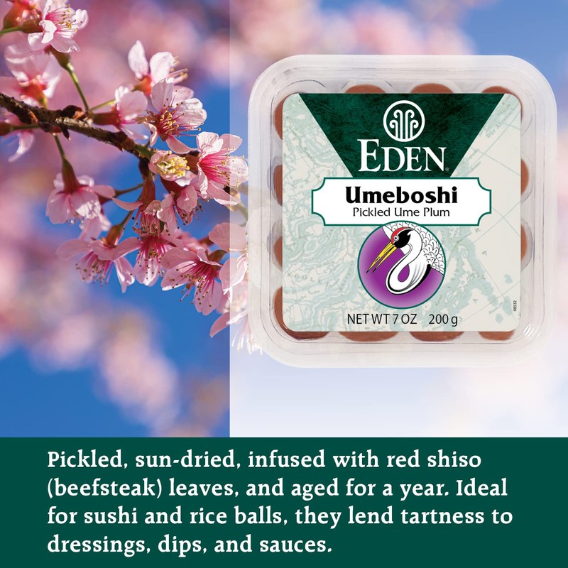 Eden Umeboshi Plum, Japanese Pickled Plum, Whole, Traditionally Made, No