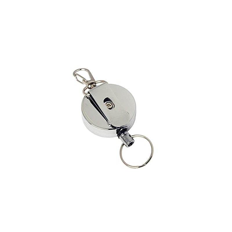 ID Card Holder Ski Pass Holder Zip Keyring Yo-Yo, silver