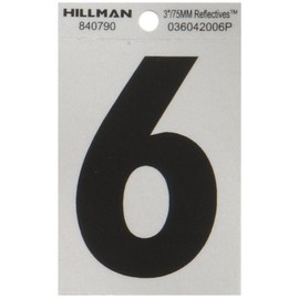 Hillman 840790 3" Black and Silver Reflective Poly-Film Adhesive Number 6