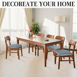 Lufyzora Dining Chair Seat Covers Set of 4, PU Leather Kitchen Chair Seat Covers Stretch Waterproof Dining Room Chair Cover for Kitchen/Dining Room/Hotel, Tasteless seat covers for chairs (Grey 4 PCS)