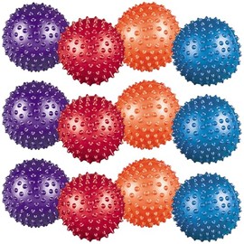 Assorted Colors Inflatable Rubber Metallic Spike Balls (3") 12 Count, Colorful & Fun Toys - Great Party Favors for Birthdays, Themed Parties & More