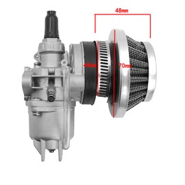 Viviance Carburettor Carburettor Carburettor + Steel 44 mm Air Filter + Stack Compatible with 47cc 49cc Mini Moto Dirt Pocket Bike ATV Quad Go Kart Minimoto - Silver Filter