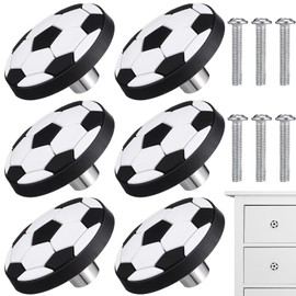 OSALADI Knobs for Dresser Drawers, Pack of 6 e Footballs, Dressers Football Boys Chest of Drawers, Football Door Handles, Kitchen Cupboards, Door Drawers, Cupboard Door Handles