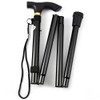 Comfkey Folding Lightweight Walking Stick - Adjustable Aluminum Metal Collapsible