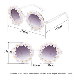 Round Flower Sunglasses for Girls with Strap Girls Flower Shaped Cute Glasses UV 400 Protection Outdoor Beach Girl Boy
