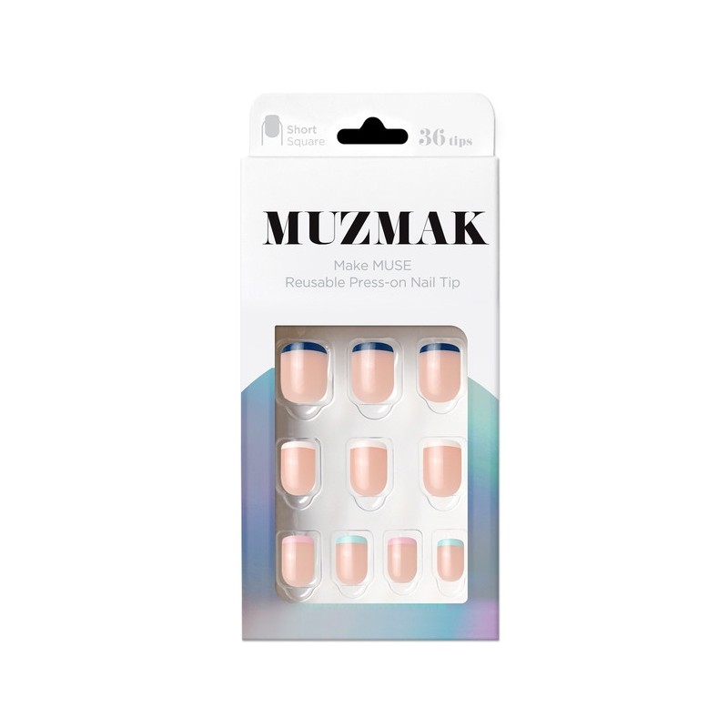 Reusable Nail Tip Neutral French (Short Square) / 리유저블 네일팁