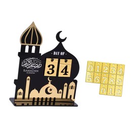 MagiDeal Ramadan Advent Calendar, Eid Mubarak Gift Desk Islamic Muslim Mosque Ramadan Decoration for Adults Kids, Living Room, School, Castle Shaped